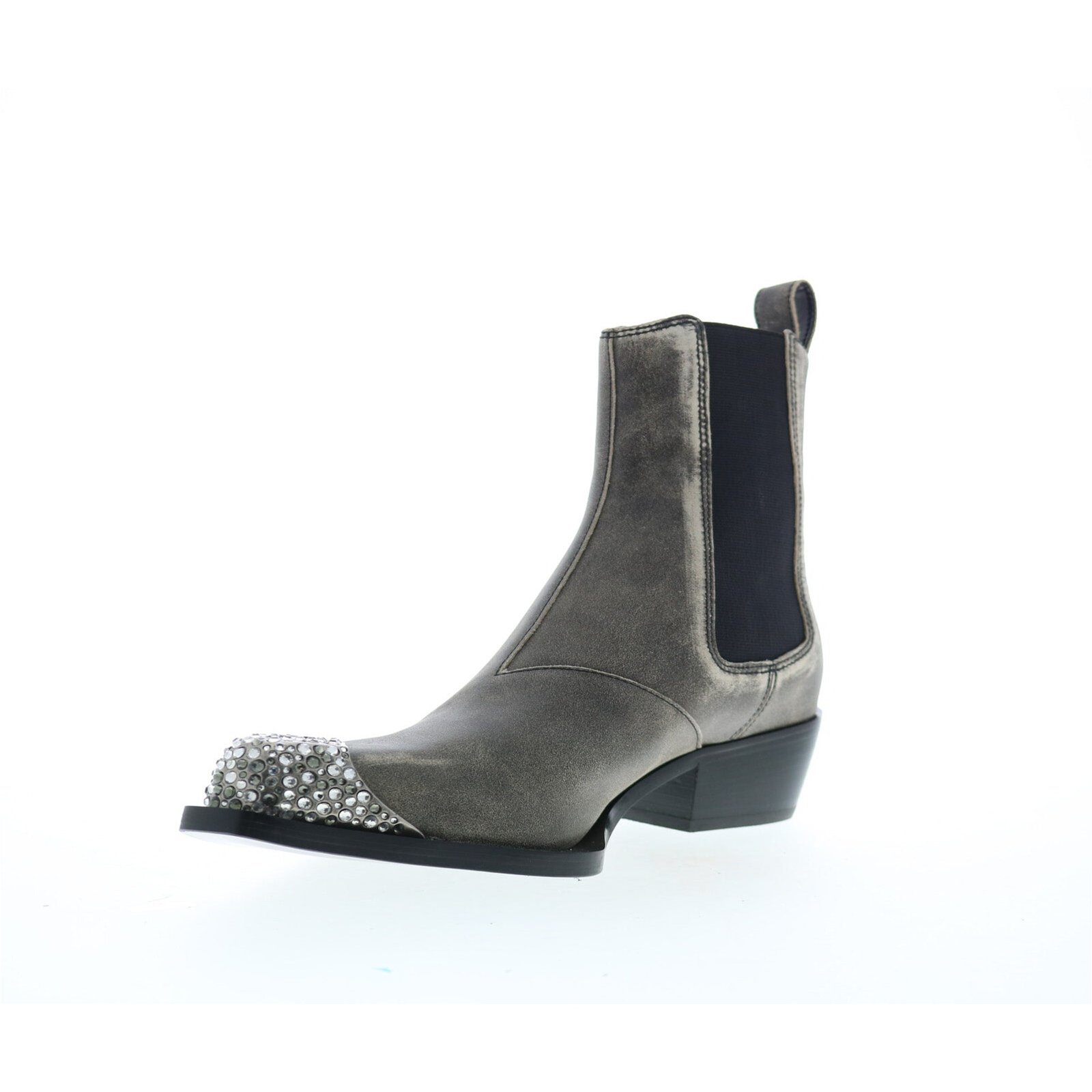 Diesel Ankle Boots D-Calamity Ab Crystal Toe Cap Brown/Grey 5 Diesel D-Calamity Ab ankle boots pair in gray treated leather