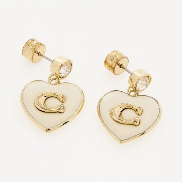 Coach Heart Boxed Gold-Tone Drop Earrings, Coach box sold separately