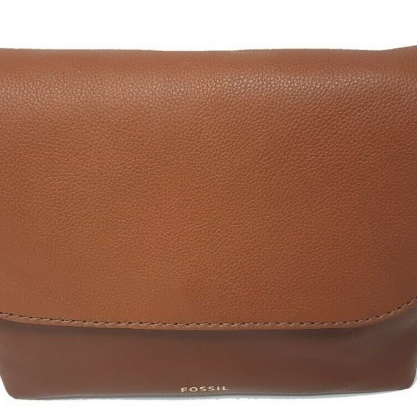 FOSSIL Brown Leather CrossBody multiple compartments Bag 20 x 29 x 9cm