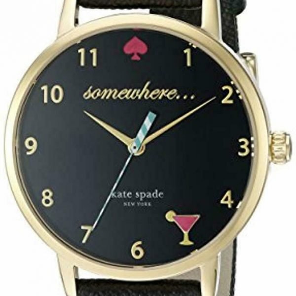 Kate Spade ksw1039 Ladies Watch Analogue Quartz Black Dial Black Leather