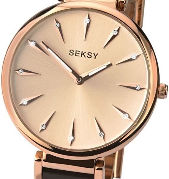 Sekonda Seksy Ladies Watch with Rose Gold Dial and Brown 2215