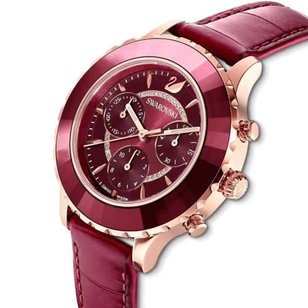 Swarovski Watch Octea Lux Chrono Red Leather Strap 5547642