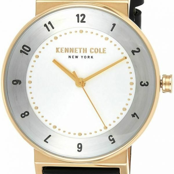 Kenneth Cole Men's SILVER Dial Genuine Leather Band Watch - KC50076002