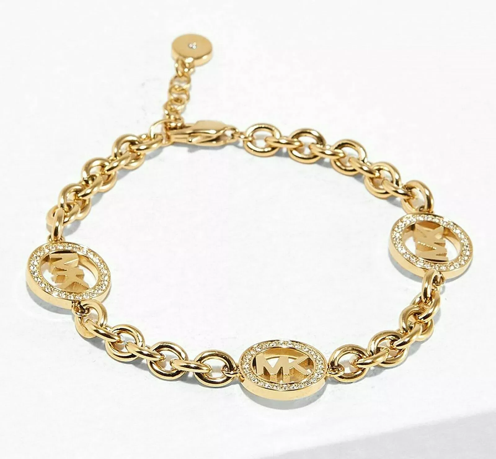 Michael Kors Gold Pave Crystal Fulton Chain Logo Bracelet MKJ4729710 299 Michael Kors Gold Pave Crystal Fulton Chain Logo Bracelet MKJ4729710 286226191101 2