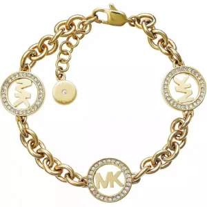 Michael Kors Gold Pave Crystal Fulton Chain Logo Bracelet MKJ4729710