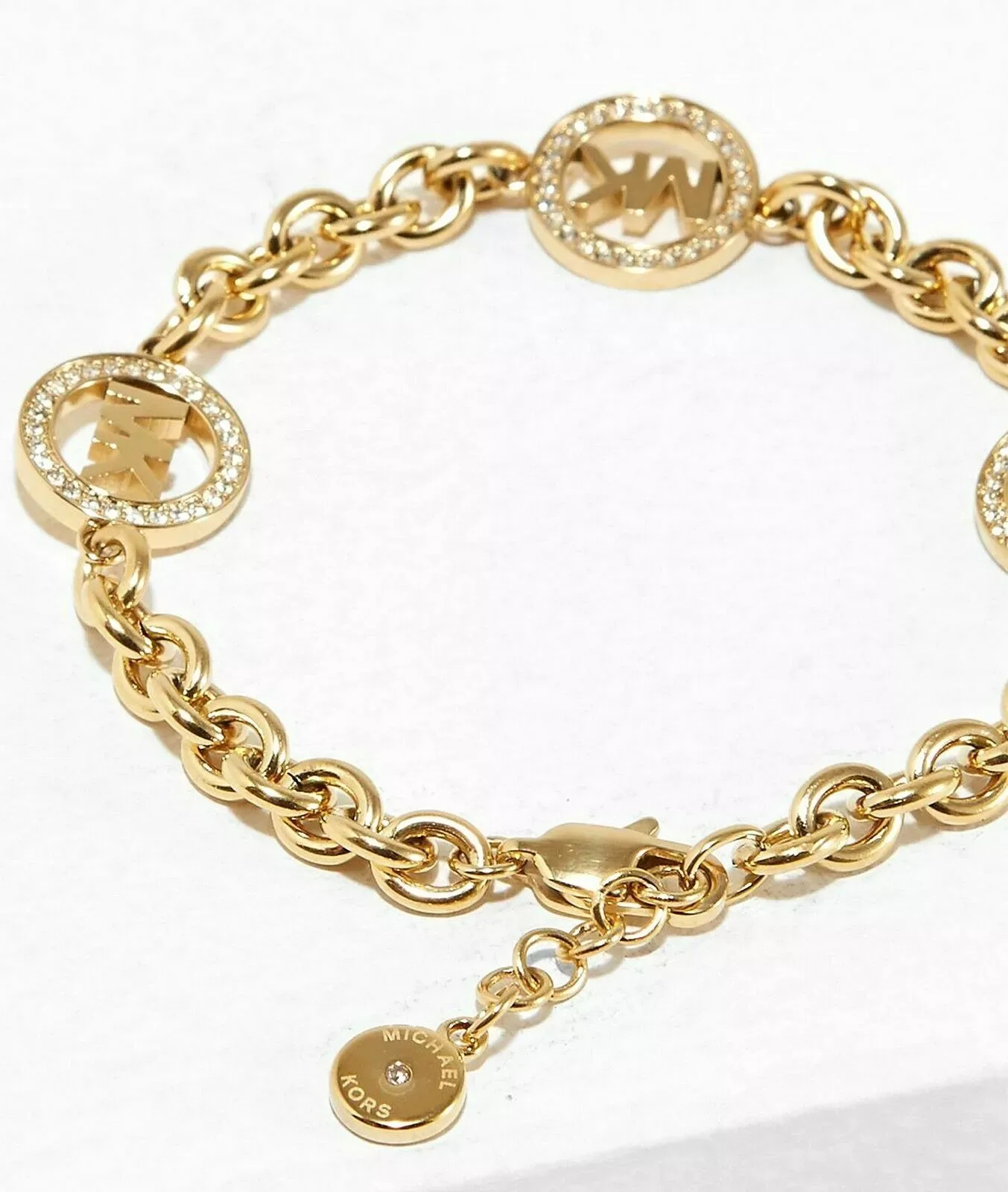 Michael Kors Gold Pave Crystal Fulton Chain Logo Bracelet MKJ4729710 301 Michael Kors Gold Pave Crystal Fulton Chain Logo Bracelet MKJ4729710 286226191101 4