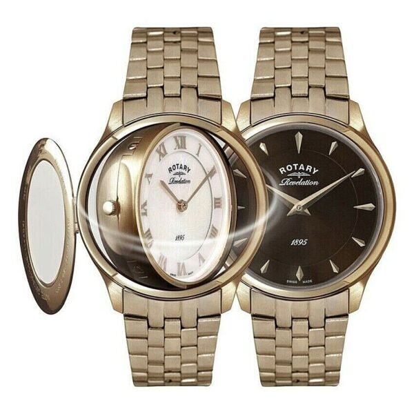 ROTARY REVELATION LB02974/25/41 ROSE GOLD BRACELET SWISS MADE QUARTZ WATCH