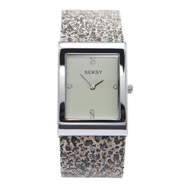 Sekonda Seksy Glitter Watch Champagne Ladies Leopard Bracelet 2851