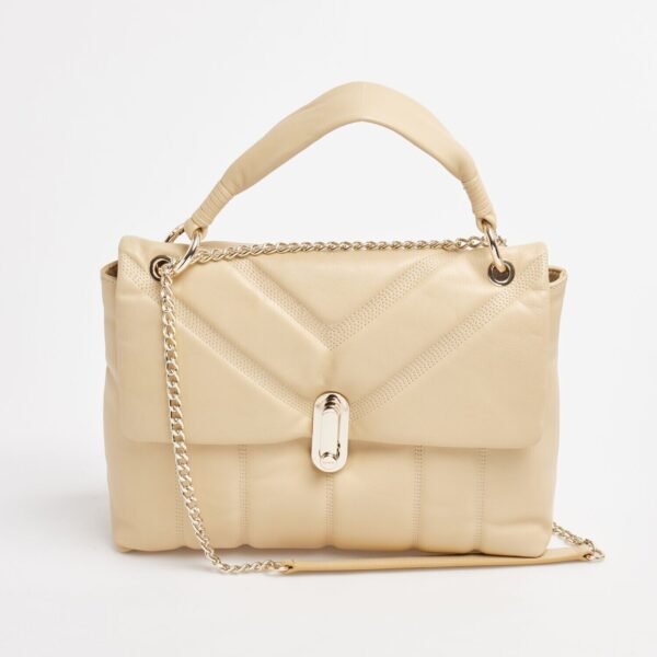Ted Baker Ayaah Leather Quilted Puffer Shoulder Bag In Natural
