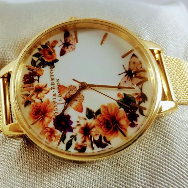 The Olivia Burton Enchanted Garden Gold Plated Ladies Watch OB16FS90