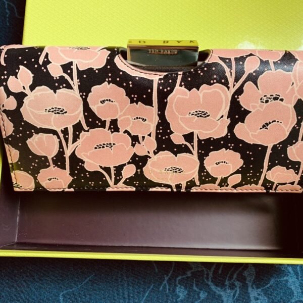 Ted Baker Ponida Floral Printed Large Bobble Purse Black