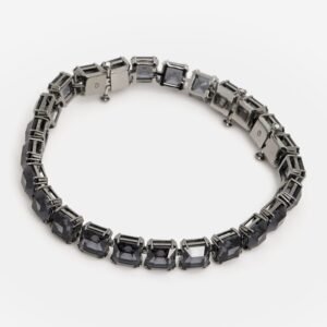 SWAROVSKI Millenia bracelet Square cut Medium Grey Ruthenium plated 5612682