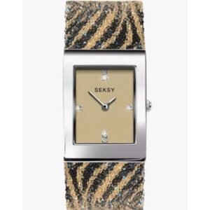 Seksy Rocks Ladies Watch Zebra Tiger Glitter Strap 2852