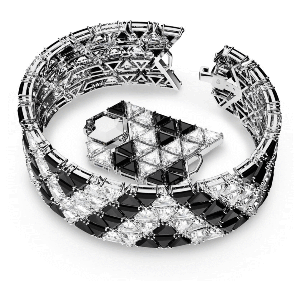 Swarovski Bracelet Ortyx cuff Triangle cut Black Rhodium plated 5615325
