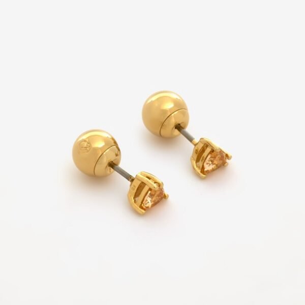 SWAROVSKI Stilla Stud Earrings with Trilliant-Cut Orange in Crystal Gold 5639116