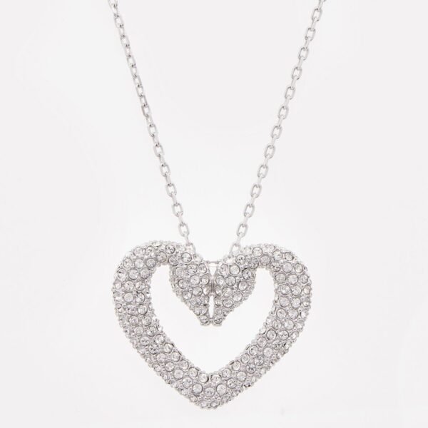 SWAROVSKI Una pendant Heart White Rhodium plated Necklace 5626176