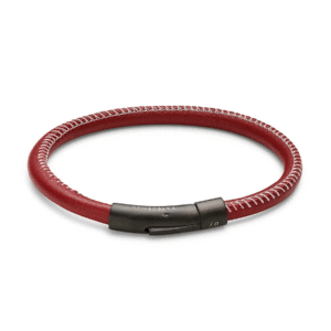 TATEOSSIAN LONDON Bracelet | Red Leather | Logo Black IP Plated BR2079