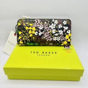 Ted Baker Ditsy Printed Large Zip Purse DITSIEL in Black