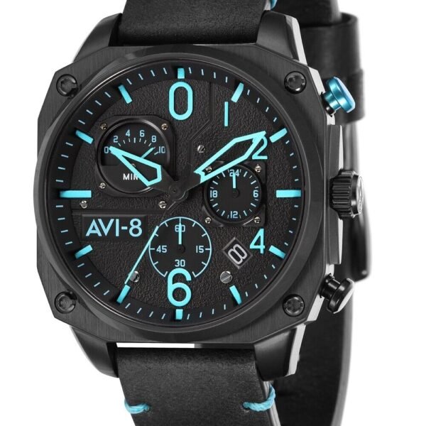 AVI-8 Men's Watch AV-4052-05 Retrograde Hawker Hunter  Lafayette Black Leather Strap