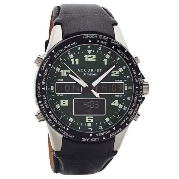 Accurist 7314 Men's Racing Green Analogue Digital Watch