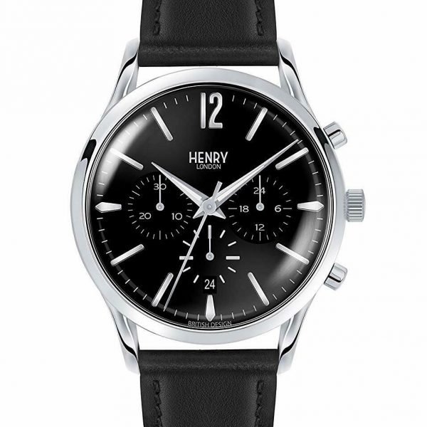 Henry London watch EDGWARE Steel case Chrono Leather Strap HL41-CS-0023