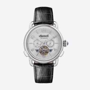 Ingersoll New England Automatic Silver Dial Black Leather Strap Watch I00903b