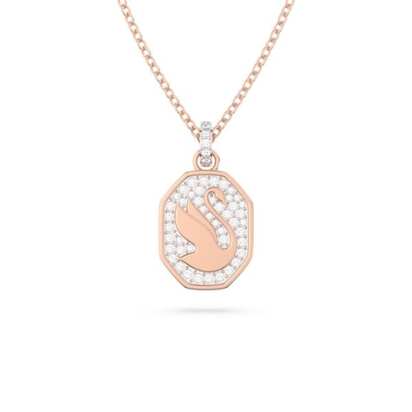 Swarovski Signum Pendant Swan Long White Rose Gold Plated 5628549