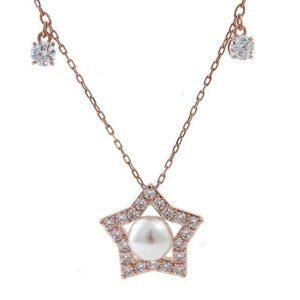 Swarovski Stella necklace Mixed cuts, Star, White, Rose gold-tone plated 5645382