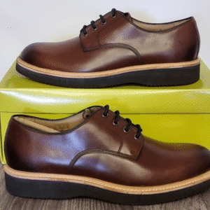 TED BAKER Tezo logo-embossed leather Derby Smart Brown shoes