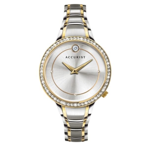 Accurist Ladies Brilliance Watch 8357 Silver Gold Bracelethguitiu