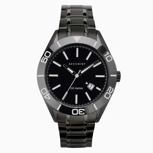 Accurist Men's Watch 7223 Black Dial Signature Stainless Steel Bracelet