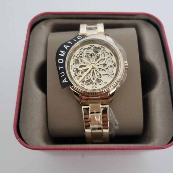 Fossil Ladies Rye Automatic Gold-Tone Stainless Steel Watch BQ3755