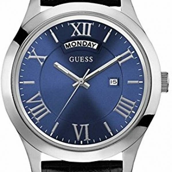 Guess Men's Analogue Quartz Watch with Leather Strap W0792G1