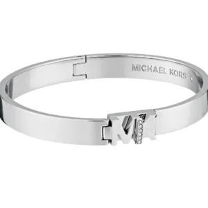 Michael Kors MK Logo Silver Bangle Bracelet Crystals MKJ7698040