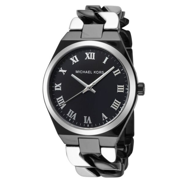 Michael Kors Watch MK7502 Lennox Two-Tone Bracelet Strap Black Sunray Dial