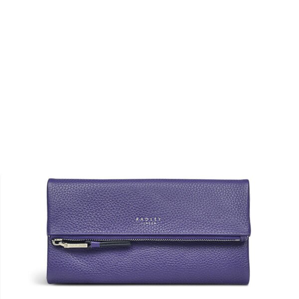 Radley Purse Indigo Purple Large Grained Leather Flapover Coleman Street