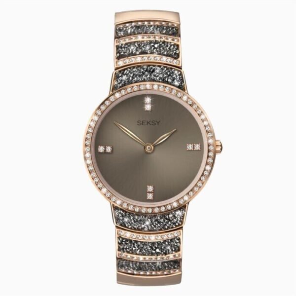 Seksy Dress Quartz Grey Dial Stainless Steel Bracelet Ladies Watch 2746