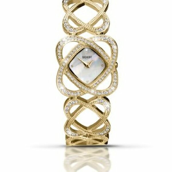 Seksy by Sekonda Ladies Watch with Mother of Pearl Dial and Gold Bracelet 4228
