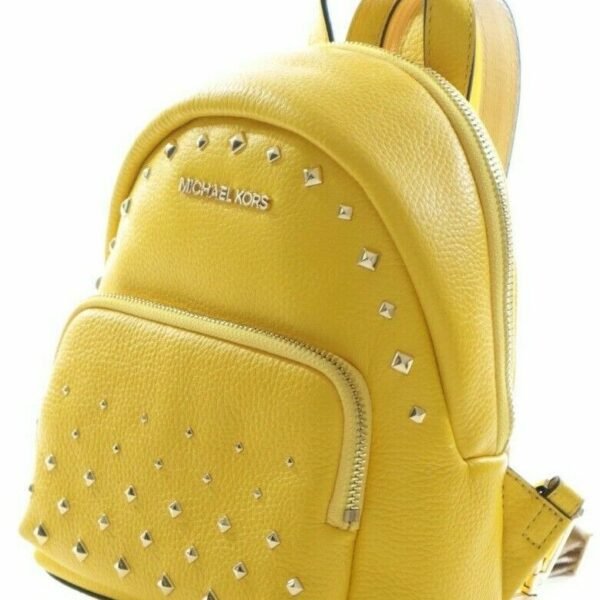 Michael Kors Erin Studded Small MINI Convertible Pebbled Leather Backpack Citrus