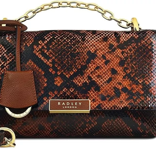 Radley London Bag Mill Bay Faux Snake Genuine Leather Medium Flapover Crossbody