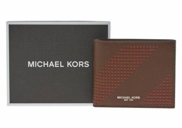 Genuine Michael Kors Harrison Slim Brown Leather Billfold Wallet: not in box