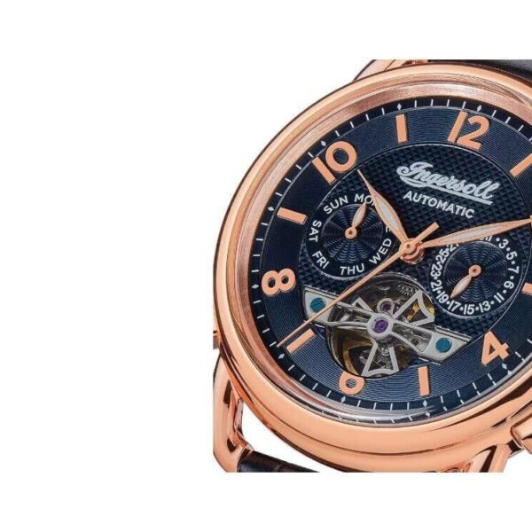Ingersoll Men's Automatic Watch The New England with Blue Dial Leather Strap I00902B