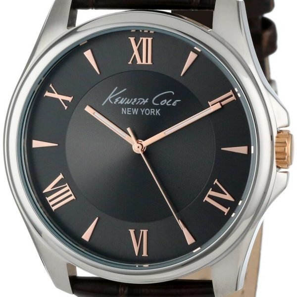 Kenneth Cole Men's Modern Core KC1995 Brown Leather Quartz Watch with Grey Dial