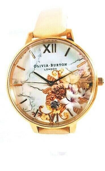Olivia Burton Marble Floral White Dial Ladies Watch OB16CS12