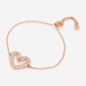 Swarovski Sublima bracelet Heart, Medium, White, Rose gold-tone plated 5628658