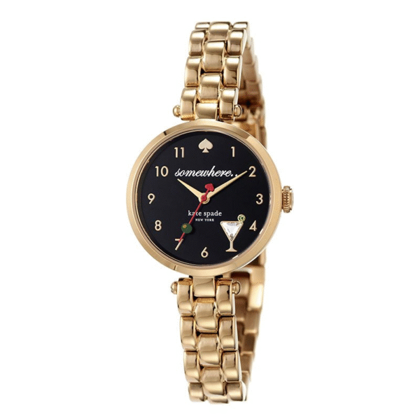 kate spade new york holland three-hand gold-tone stainless steel watch ksw1806