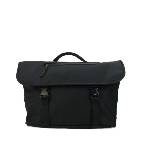 Ted Baker Macdui Commuter Messenger Satchel Bag in Black Satin Nylon