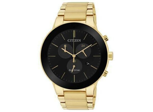 Citizen Eco-Drive Axiom Gold Coloured Chrono Men's Watch AT2242-55F