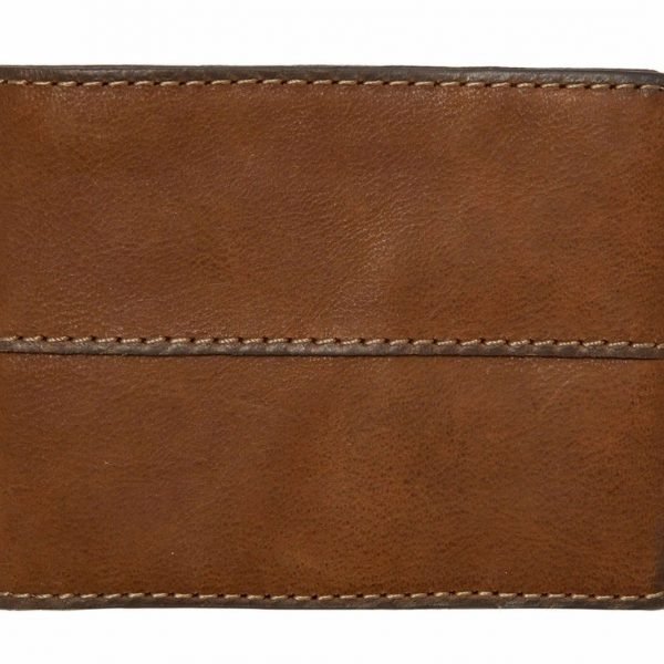 Fossil Ethan Medium Brown Cow Hide Leather Trifold Wallet with Coin Pocket