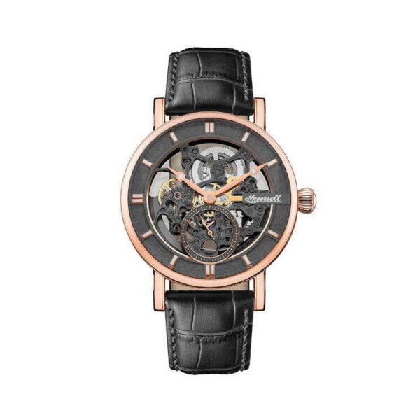 Ingersoll 1892 Herald Automatic Watch, Steel, 40mm, Black, Leather, I00403B